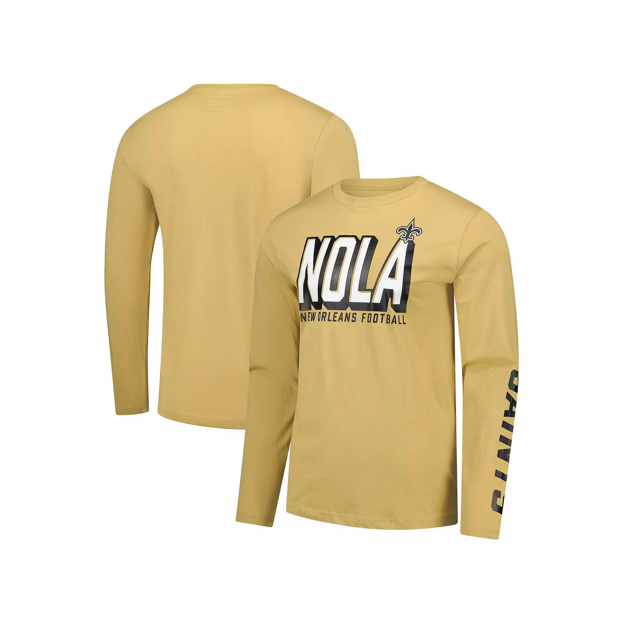 Men's Fanatics  Gold New Orleans Saints Long Sleeve T-Shirt, Size: Small Product Image