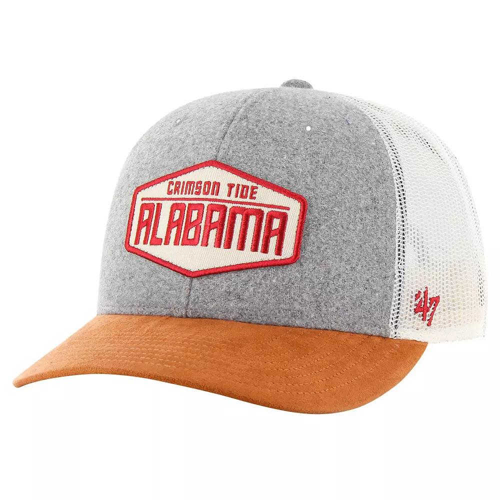 Men's '47 Heather Gray Alabama Crimson Tide Drover Trucker Adjustable Hat, Grey Product Image