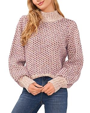 CeCe Multicolored Knit Mock Neck Sweater Product Image