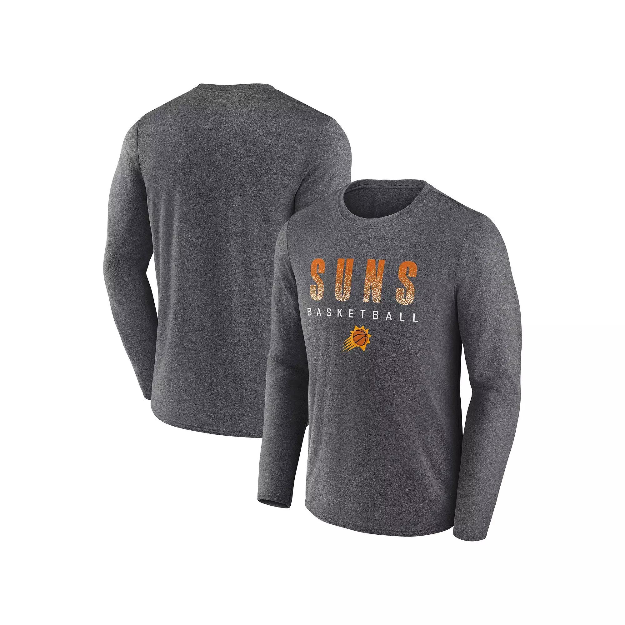 Men's Fanatics Branded Heathered Charcoal Phoenix Suns Where Legends Play Iconic Practice Long Sleeve T-Shirt,  Product Image
