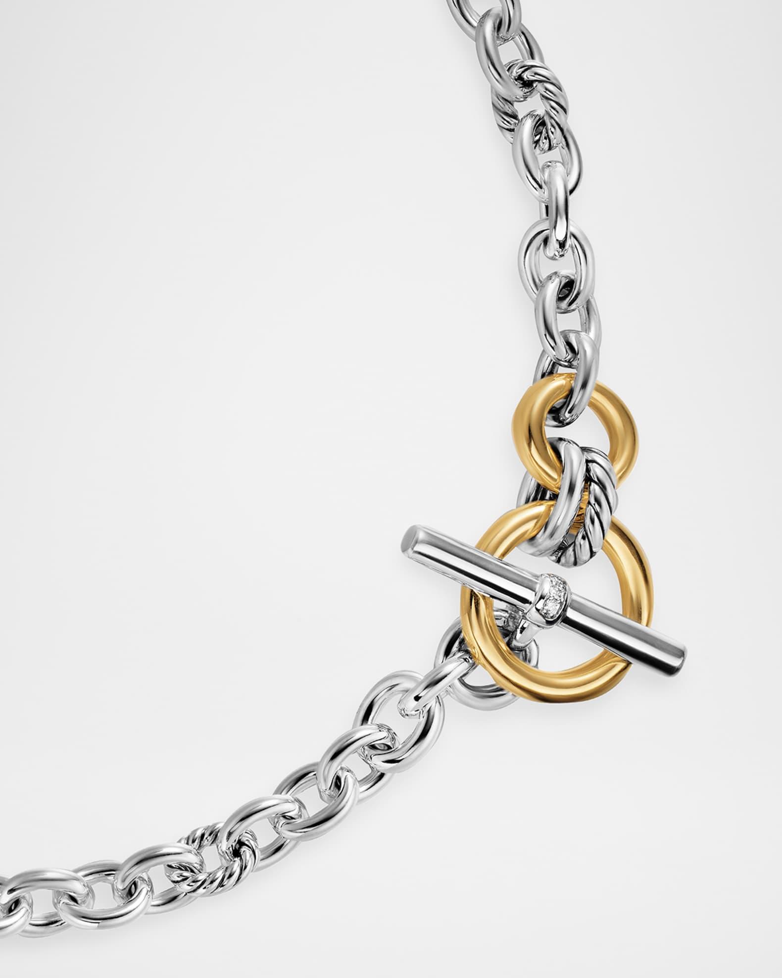 DY Mercer Single-Row Toggle Necklace with Diamonds and 18K Gold in Silver, 20mm Product Image