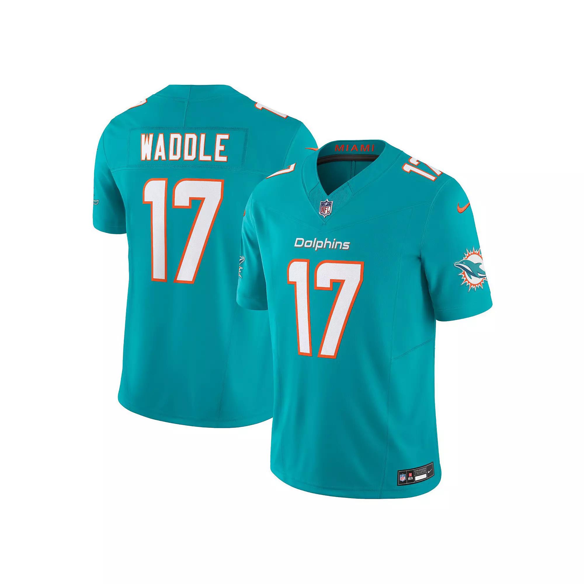 Men's Nike Jaylen Waddle Aqua Miami Dolphins Vapor F.U.S.E. Limited Jersey, Size: XL, Turquoise A Product Image