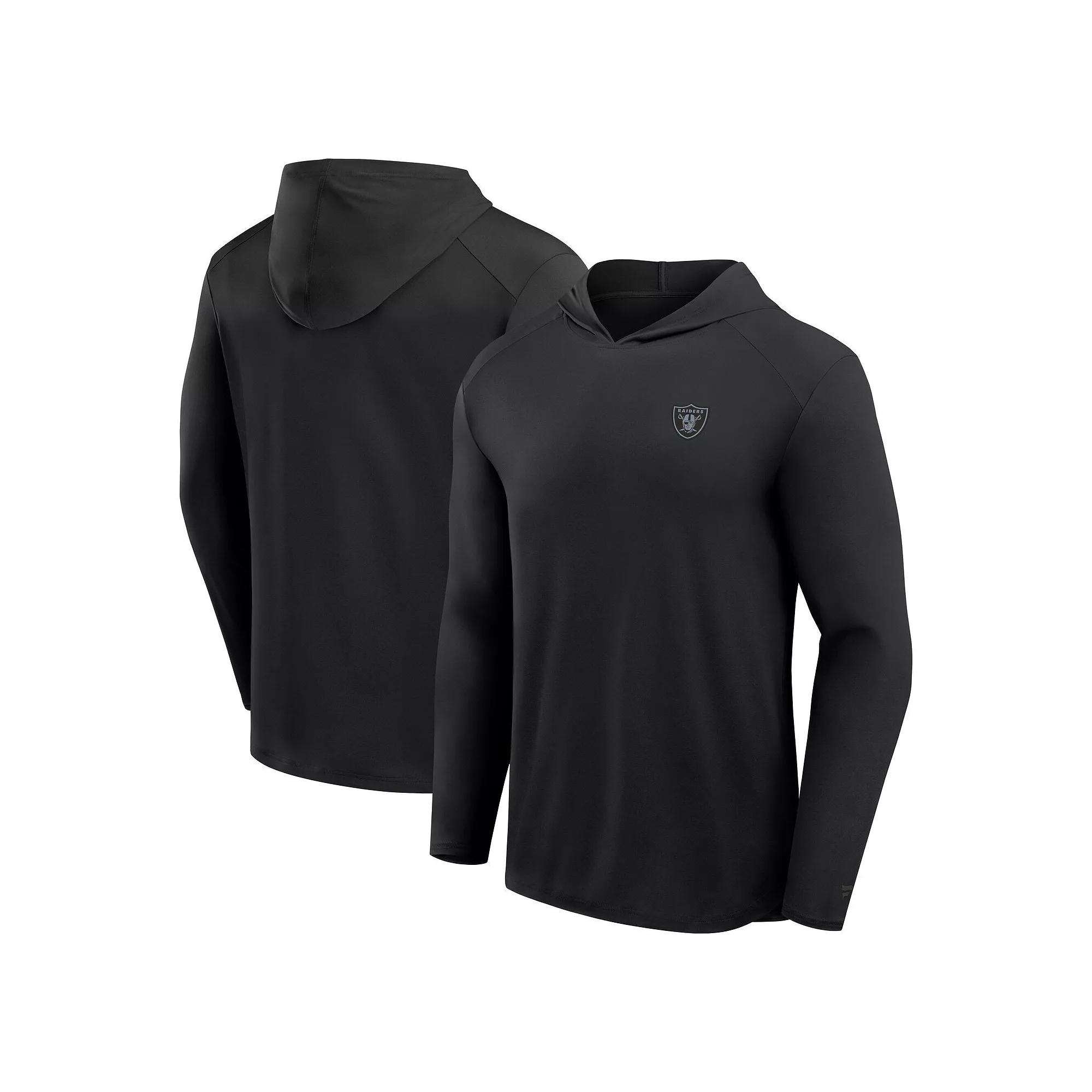 Men's Fanatics Black Las Vegas Raiders Front Office Power Mono Long Sleeve Hoodie T-Shirt,  Product Image