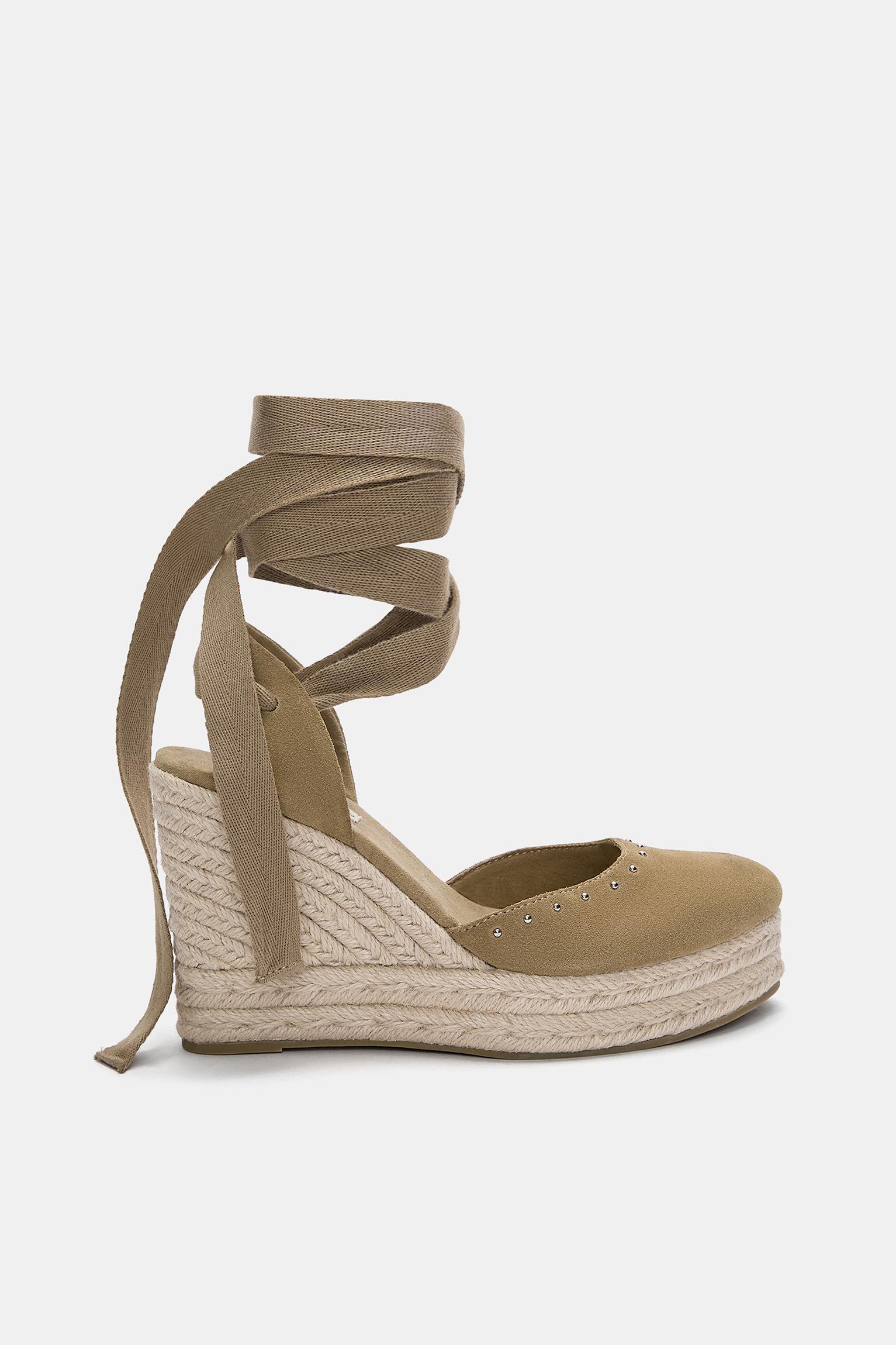 Leather wedge espadrilles Product Image
