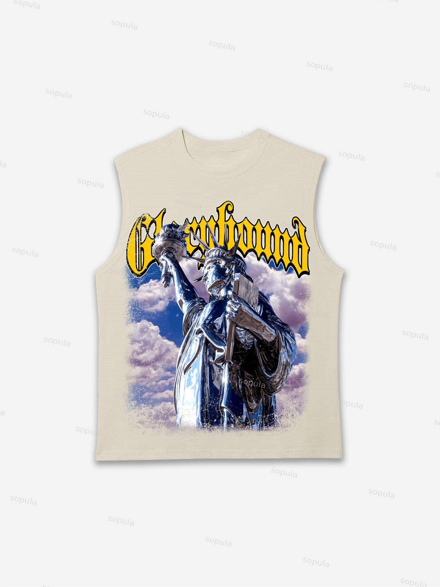 Glorybound Electroplated Coated Statue Of Liberty Vintage Graphic Tank Top Product Image