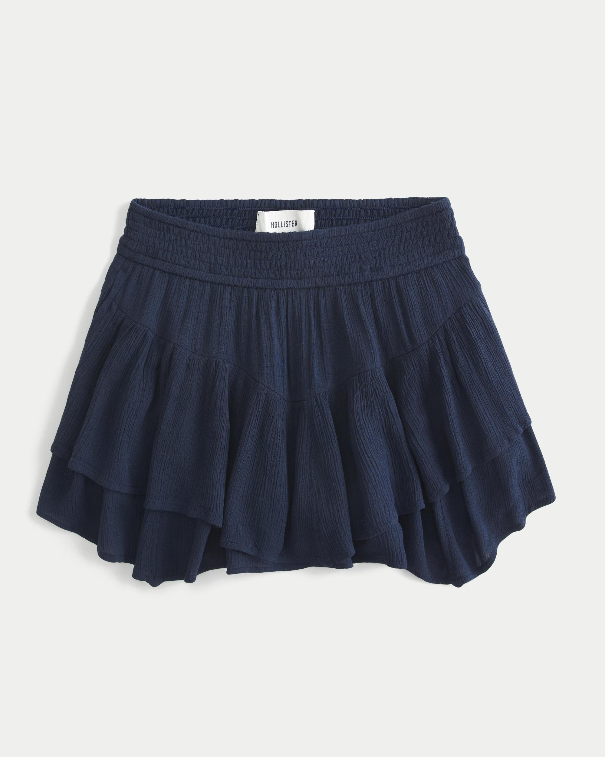 Asymmetrical Hem Tiered Mini Skort Product Image