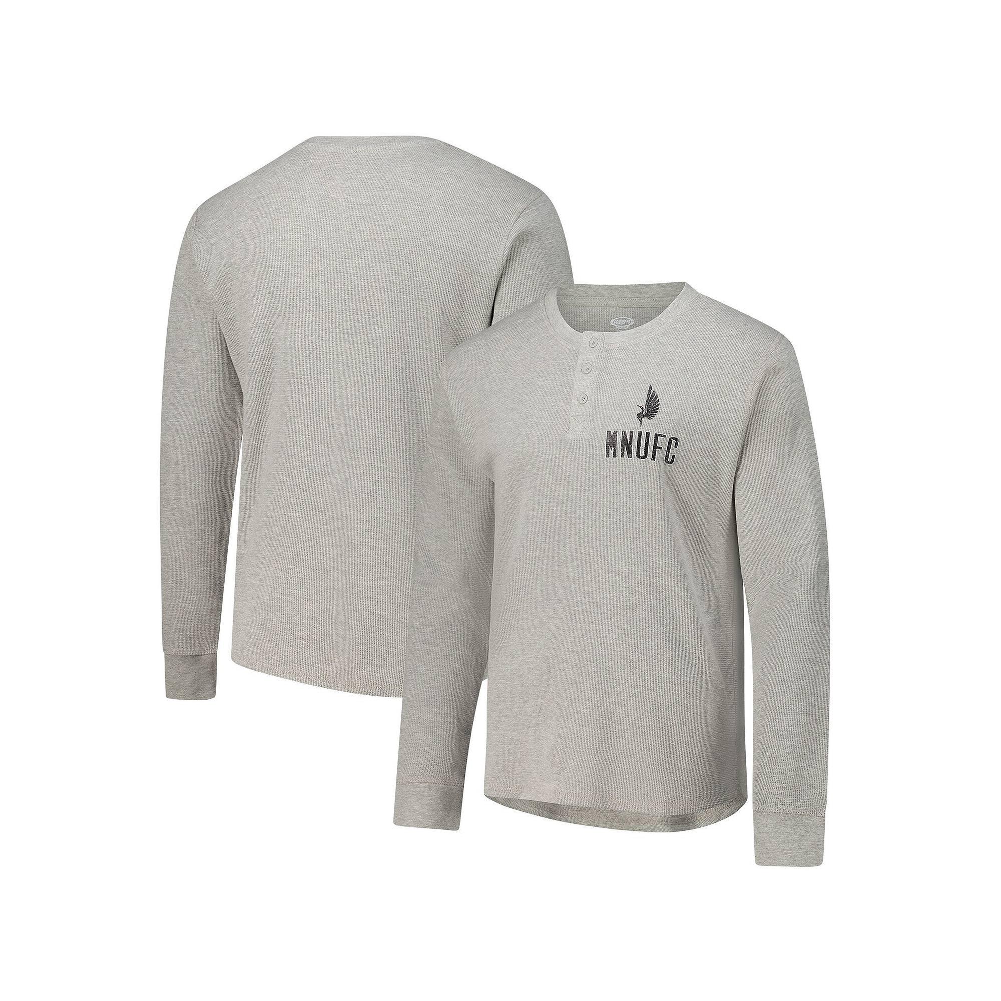 Men's Concepts Sport Gray Minnesota United FC Region Thermal Knit Henley Long Sleeve T-Shirt,  Product Image