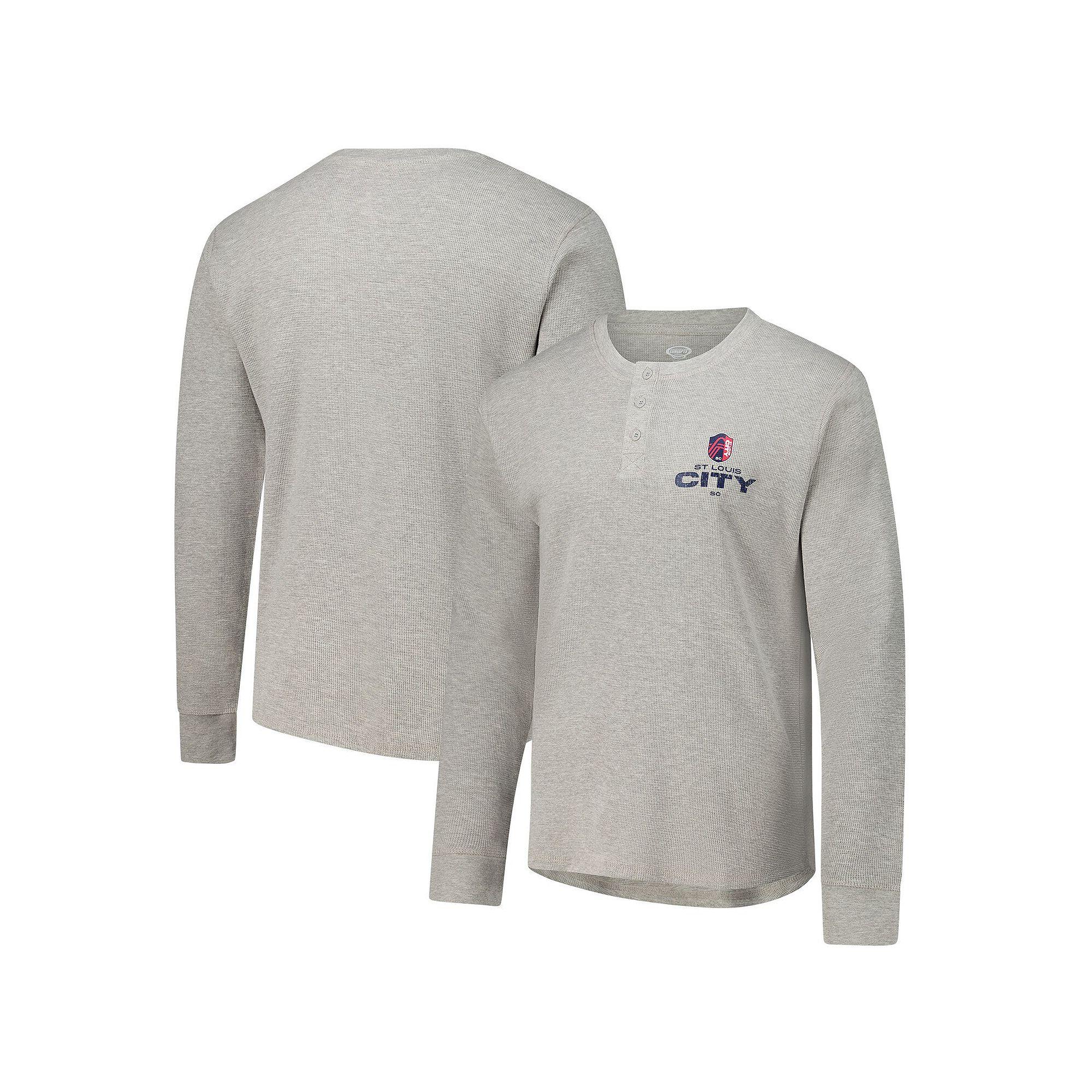 Men's Concepts Sport Gray St. Louis City SC Region Thermal Knit Henley Long Sleeve T-Shirt, Size: Medium, Slc Grey Product Image