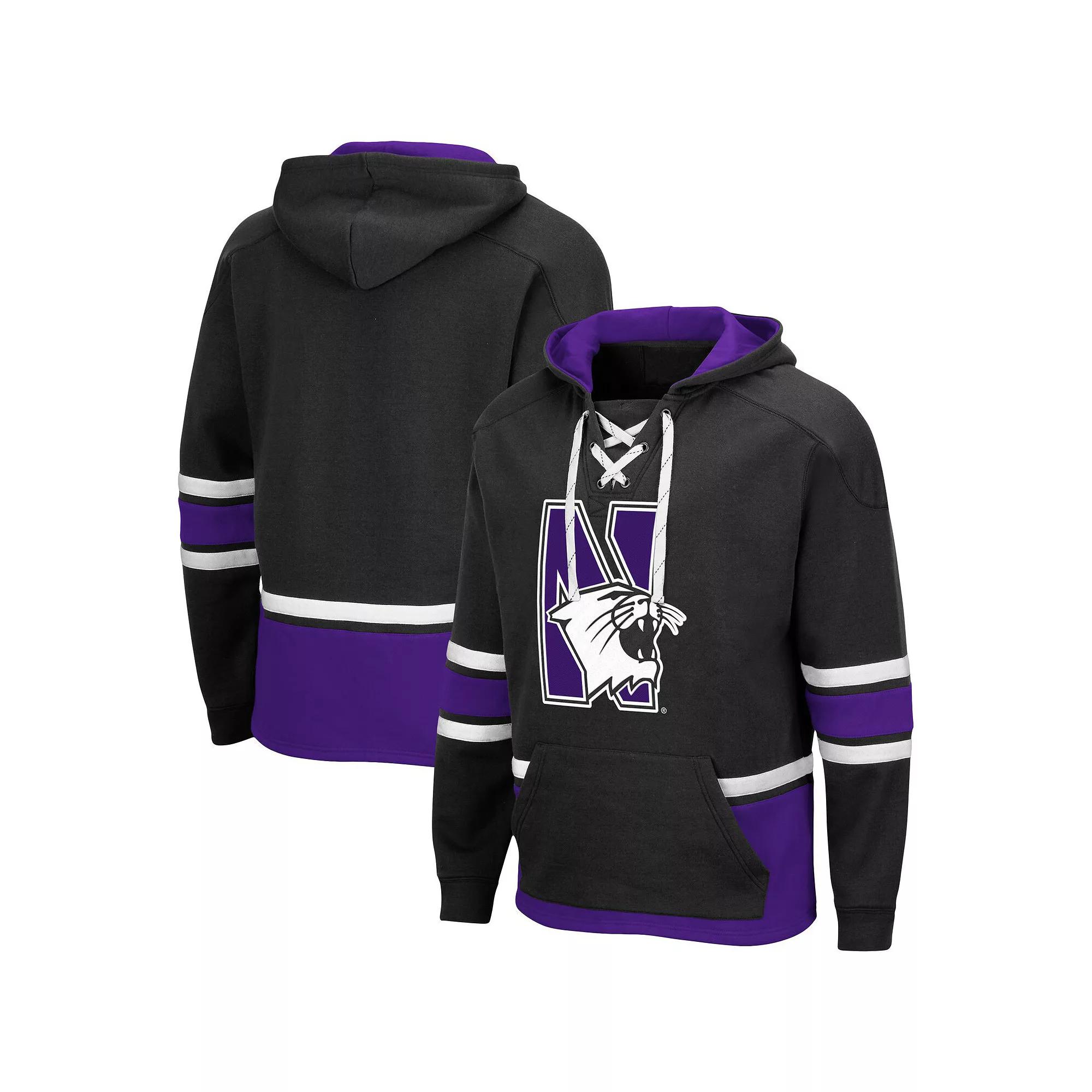 Men's Colosseum Black Northwestern Wildcats Lace Up 3.0 Pullover Hoodie, Size: Medium Product Image