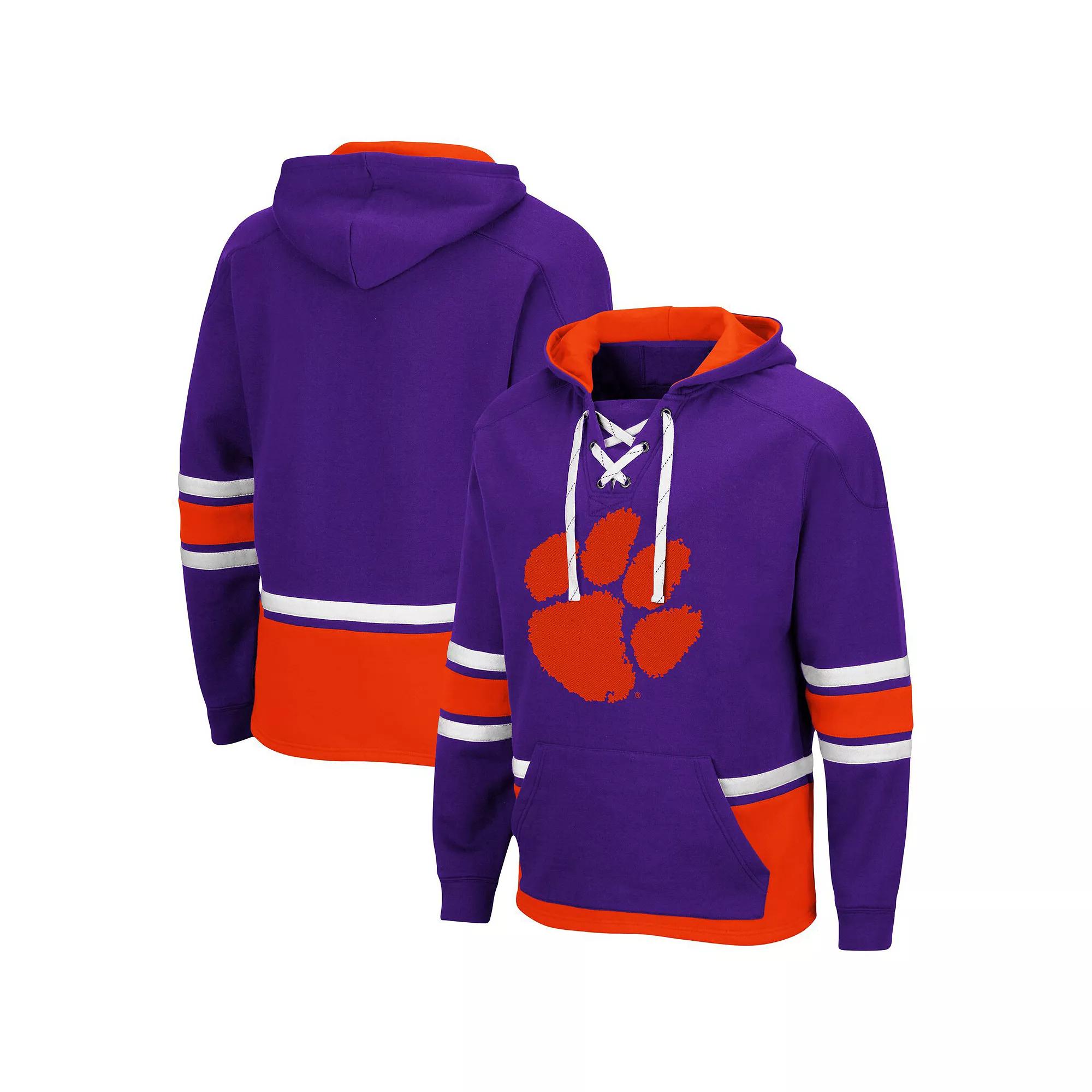 Men's Colosseum Purple Clemson Tigers Lace Up 3.0 Pullover Hoodie, Size: Large Product Image