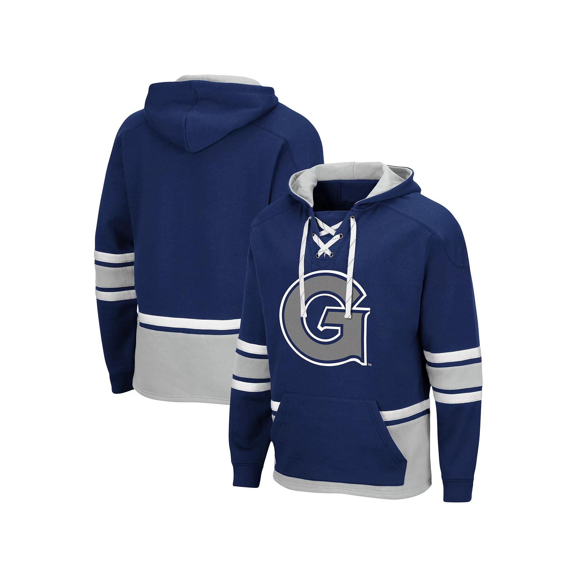 Men's Colosseum Navy Georgetown Hoyas Lace Up 3.0 Pullover Hoodie, Size: Medium, Grg Blue Product Image