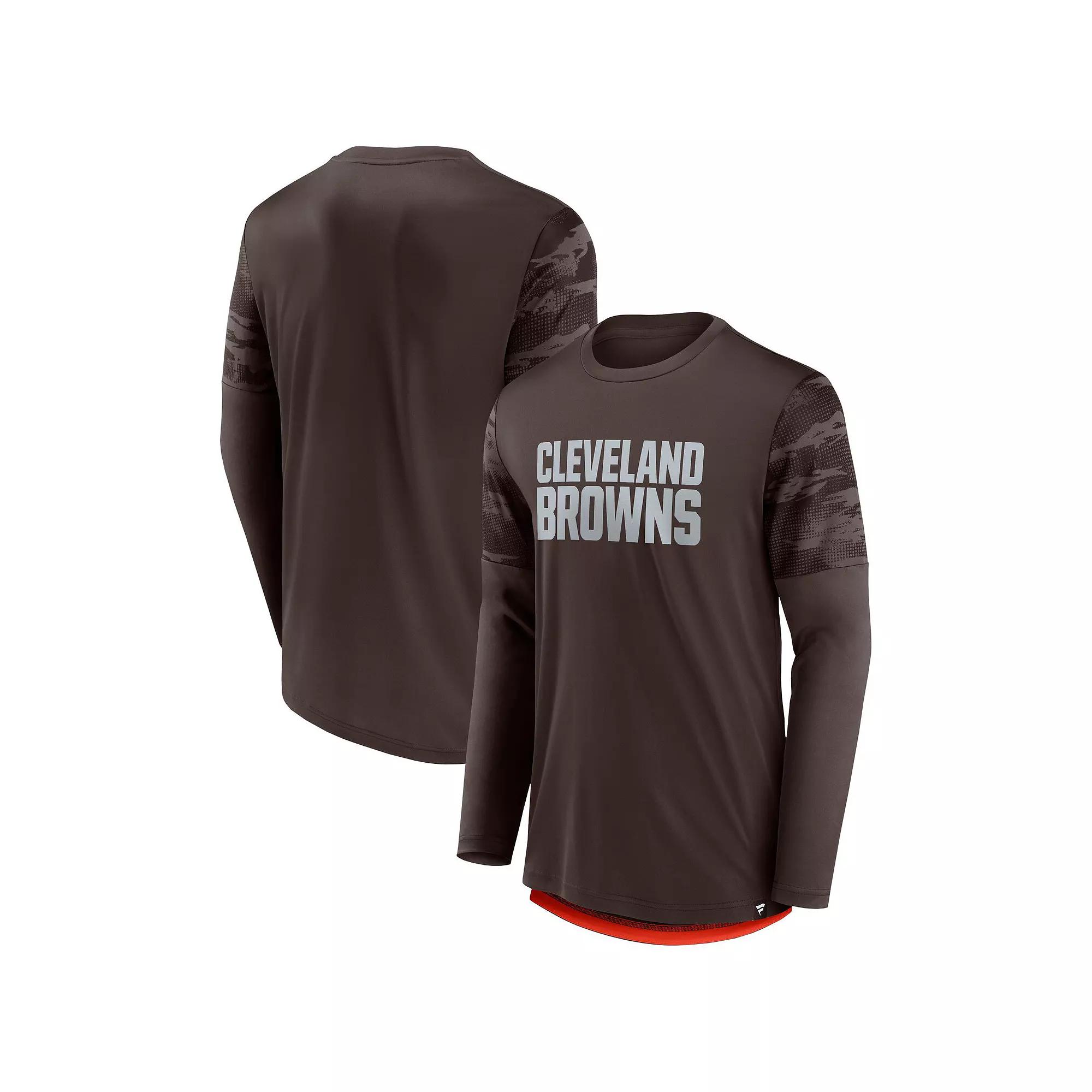 Men's Fanatics Branded Brown/Orange Cleveland Browns Square Off Long Sleeve T-Shirt, Size: Small Product Image