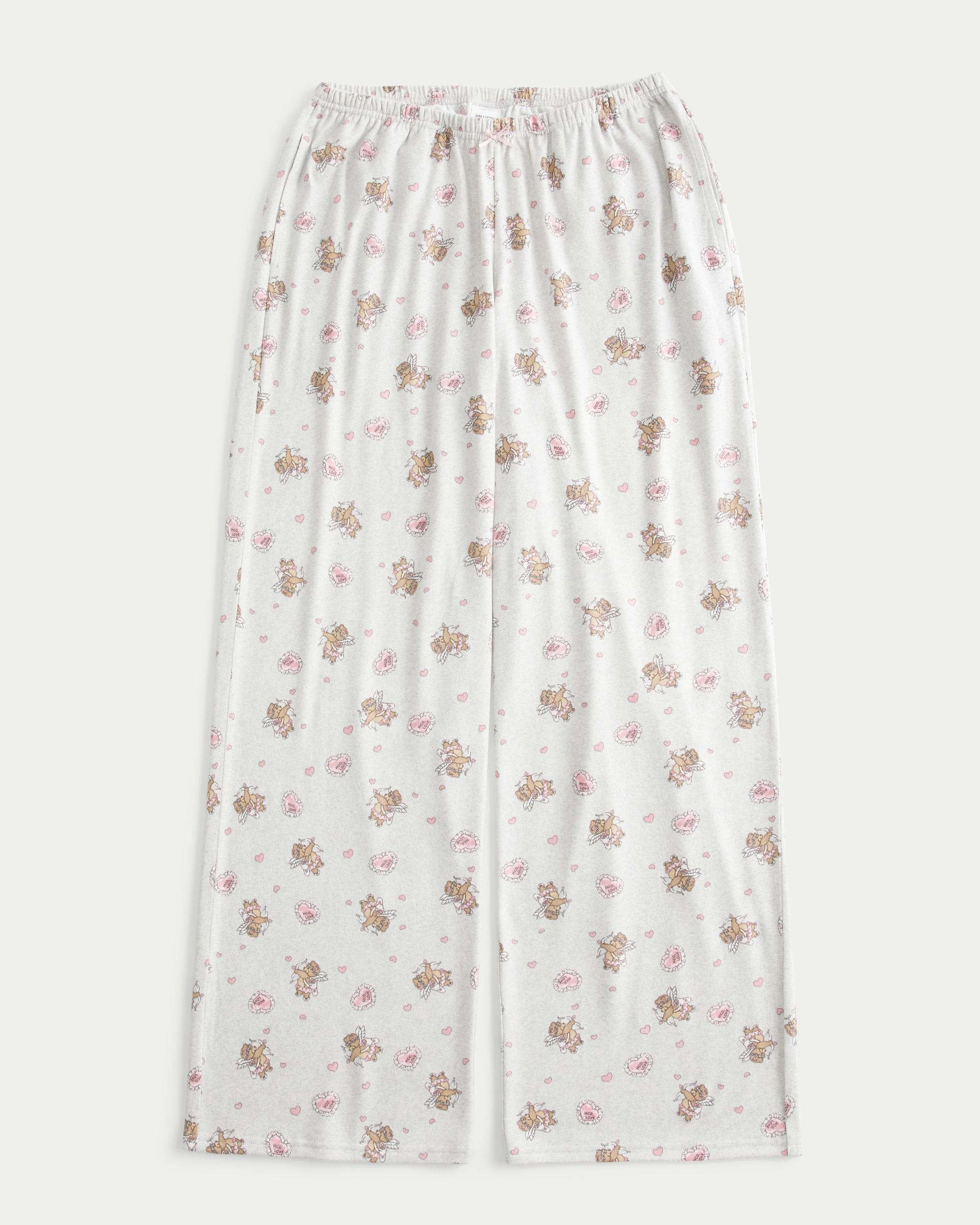 Bear Graphic Pajama Pants Product Image