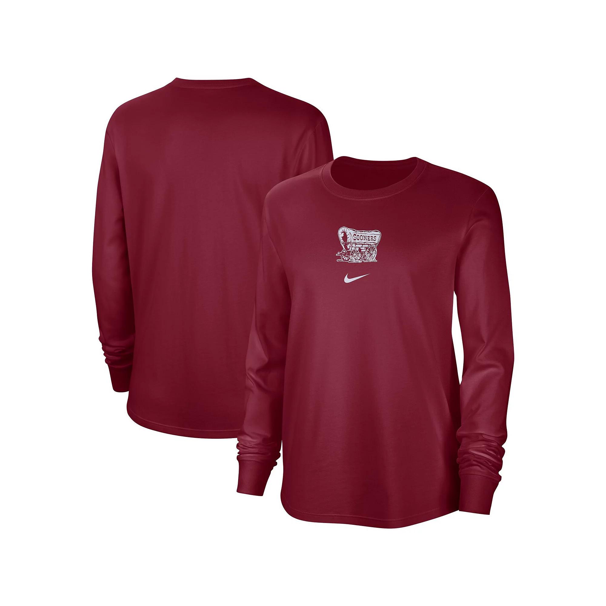 Women's Nike Crimson Oklahoma Sooners Vintage Long Sleeve T-Shirt,  Product Image