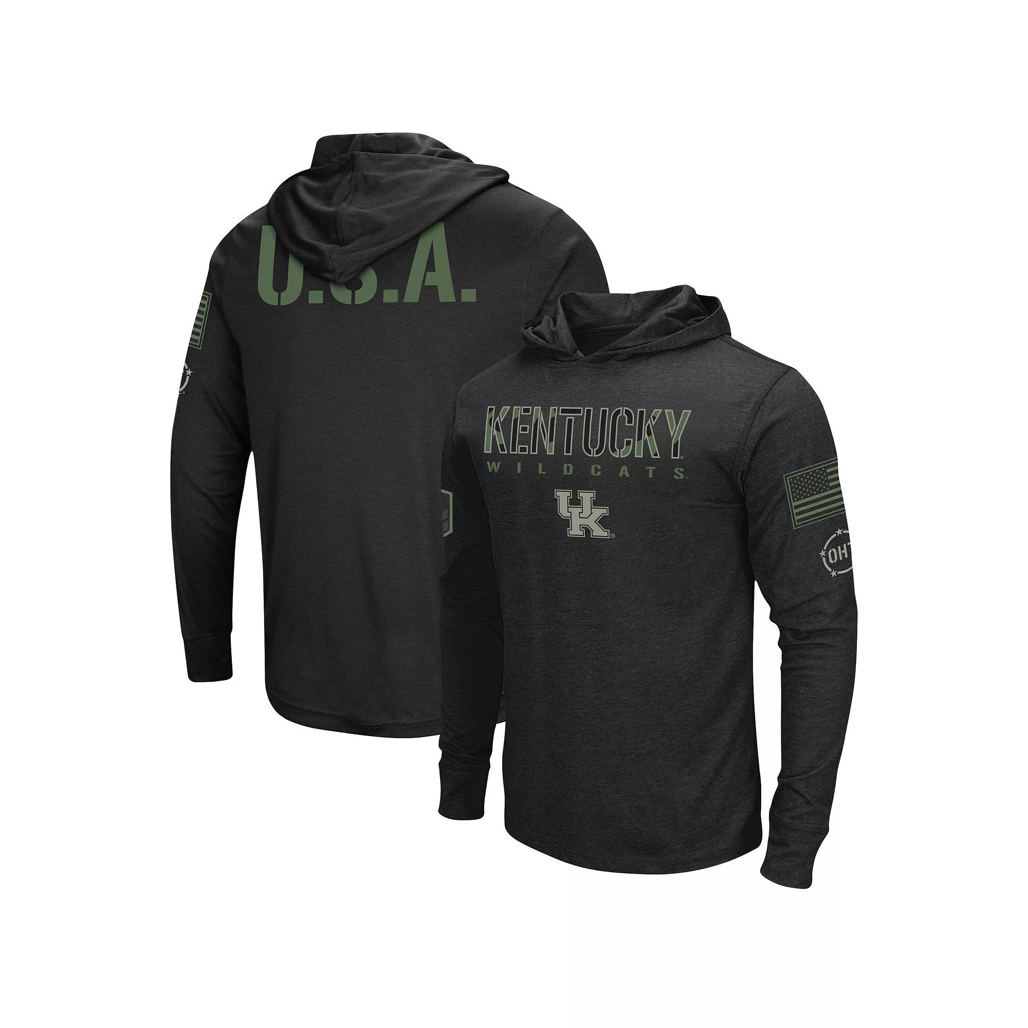 Men's Colosseum Black Kentucky Wildcats OHT Military Appreciation Hoodie Long Sleeve T-Shirt,  Product Image
