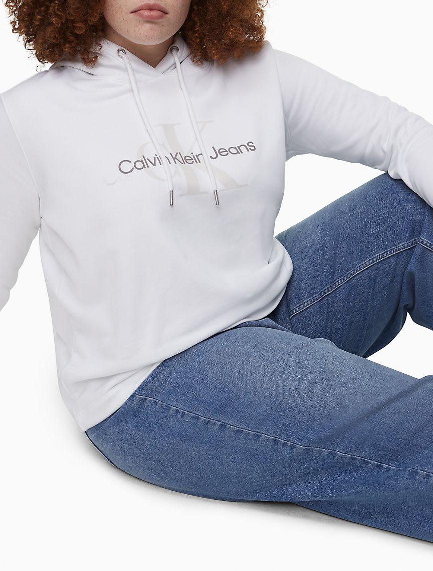 Plus Size Metallic Monogram Logo Hoodie Product Image