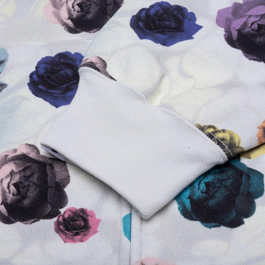 Floral Camo Shark Relaxed Fit Full Zip Hoodie - Ivory Male Product Image