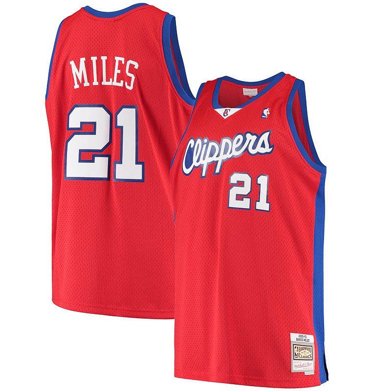 Men's Mitchell & Ness Darius Miles Red LA Clippers 2000/01 Hardwood Classics Swingman Jersey - Statement Edition, Size: Small Product Image