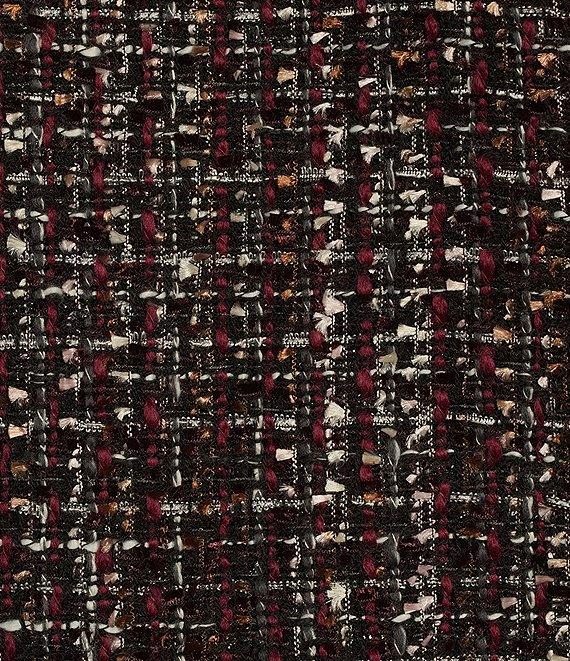 Calvin Klein Tweed Open Front Round Neck Coordinating Cropped Jacket Product Image