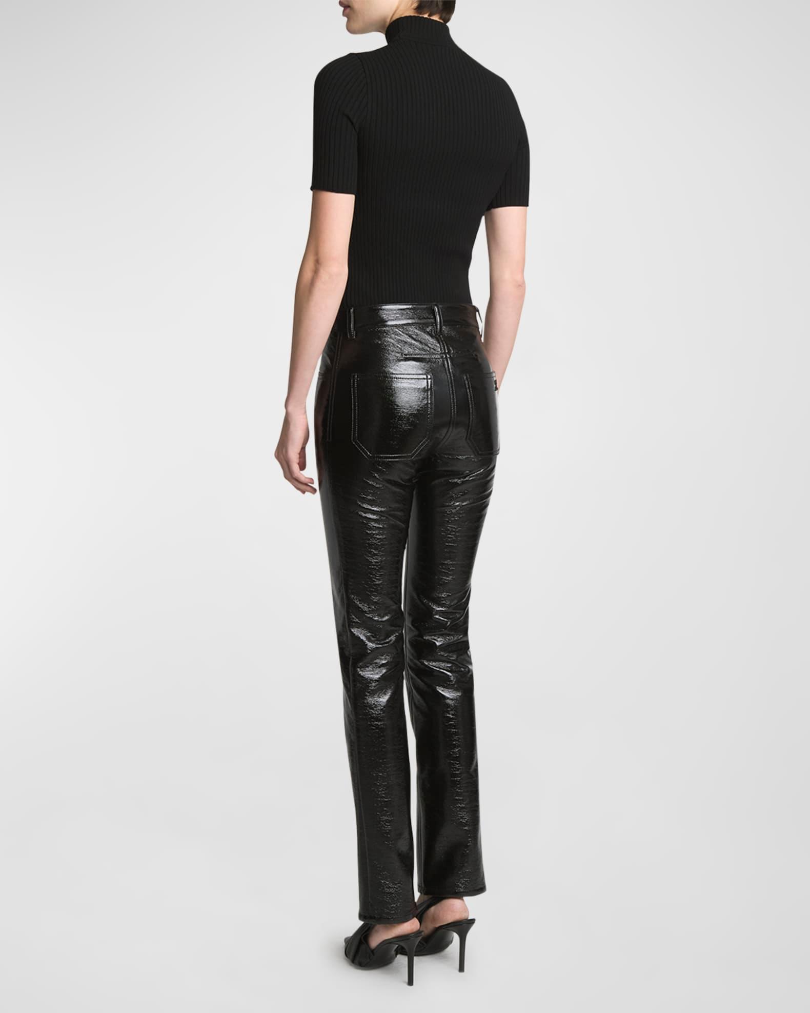 Mock-Neck Short-Sleeve Rib Pullover Product Image