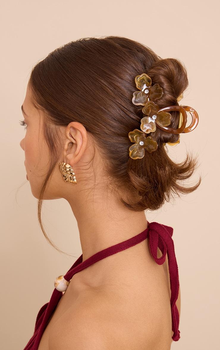 Brown Dual Tone Flower Claw Clip Product Image