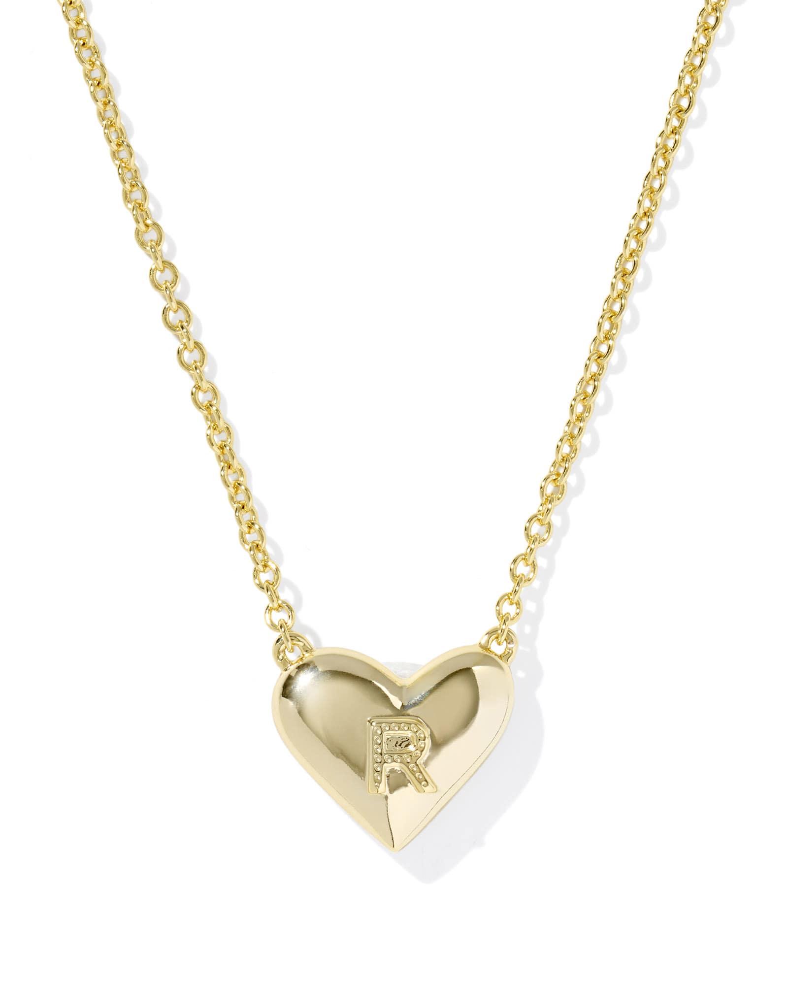 Ari Heart Letter W Gold Short Pendant Necklace Product Image