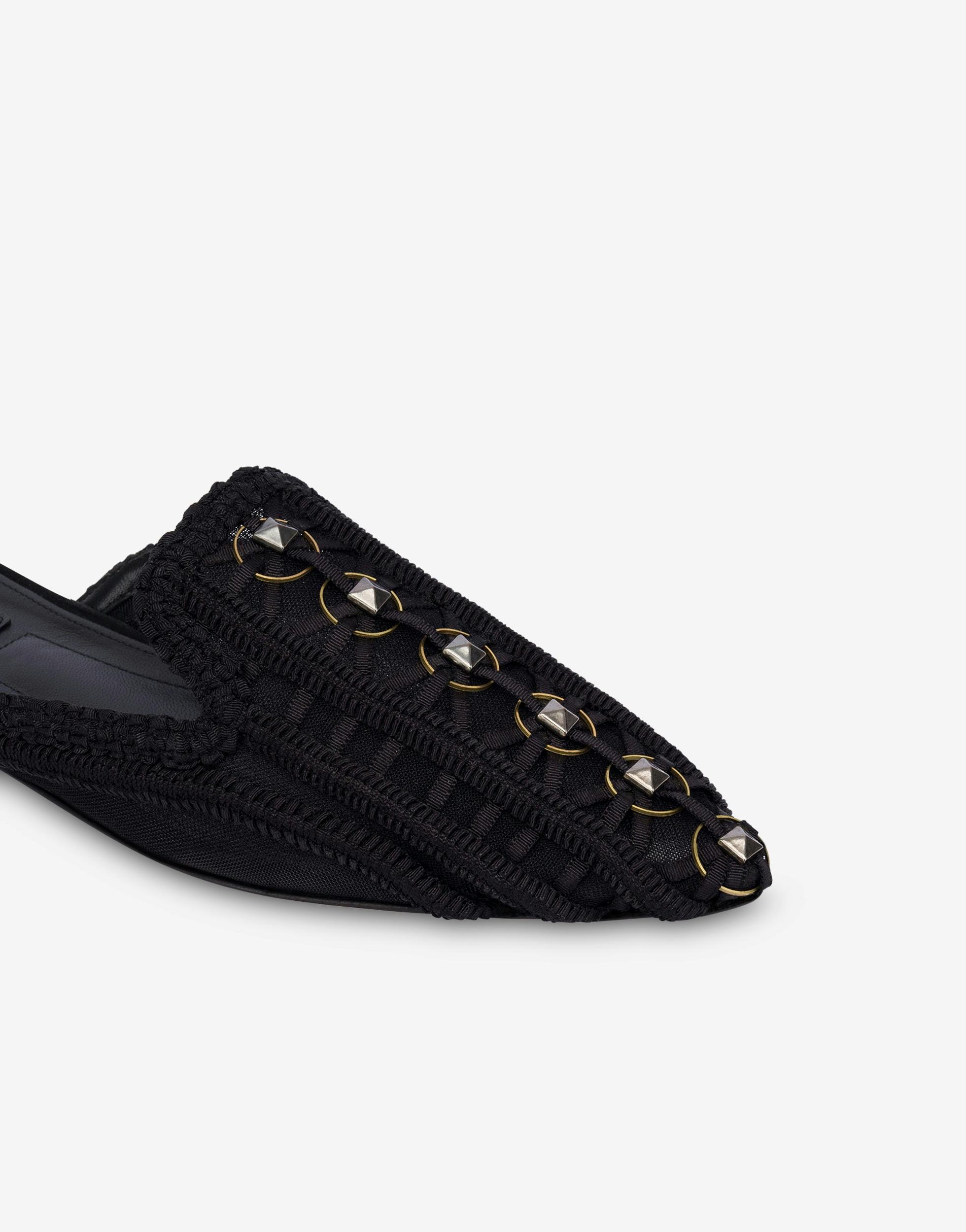 Mia net mules with embroidery Product Image