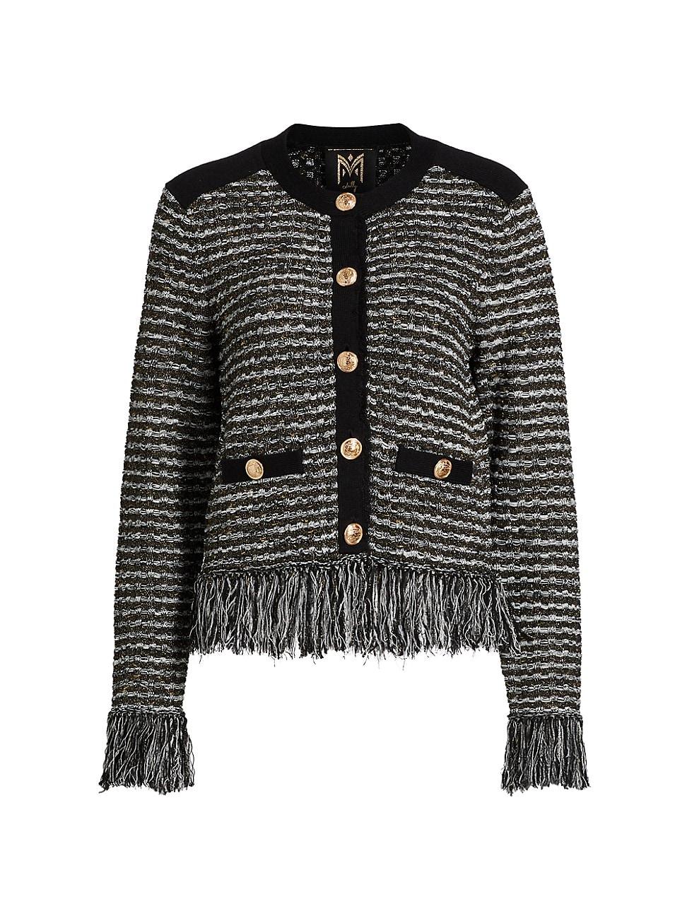 Womens Fringe Tweed Jacket Product Image