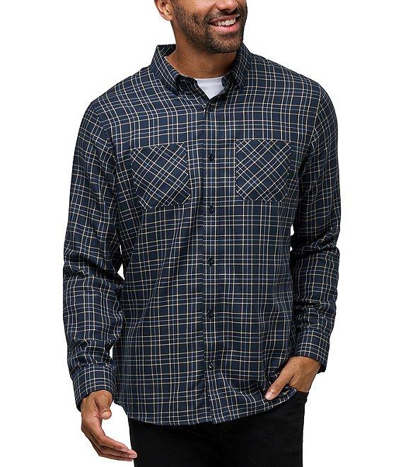 TravisMathew Cloud Flannel Plaid Long Sleeve Woven Shirt Product Image