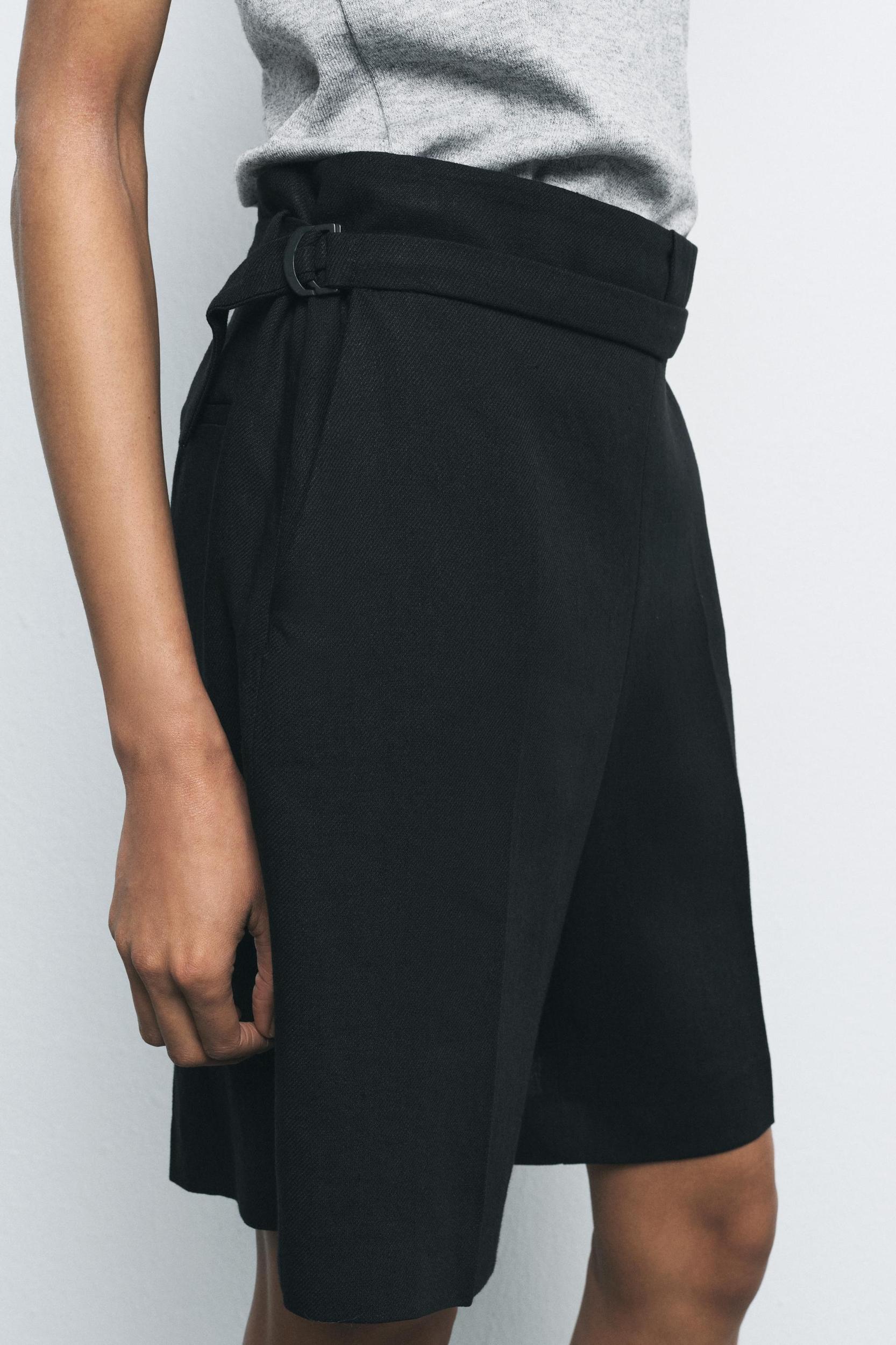 LINEN BLEND SHORTS ZW COLLECTION Product Image