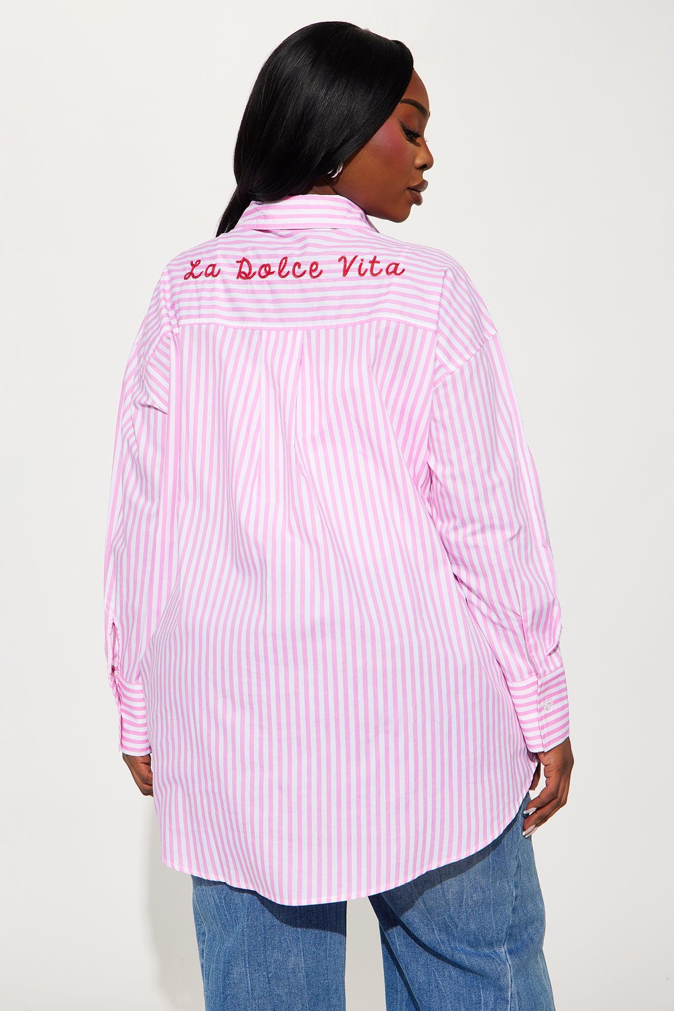 La Dolce Vita Striped Shirt - Pink/combo Product Image