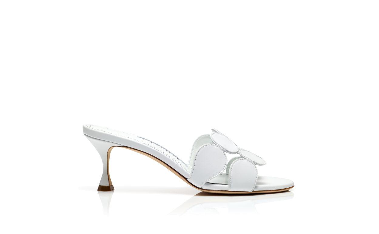 HARIBALMU White Nappa Leather Mules Product Image