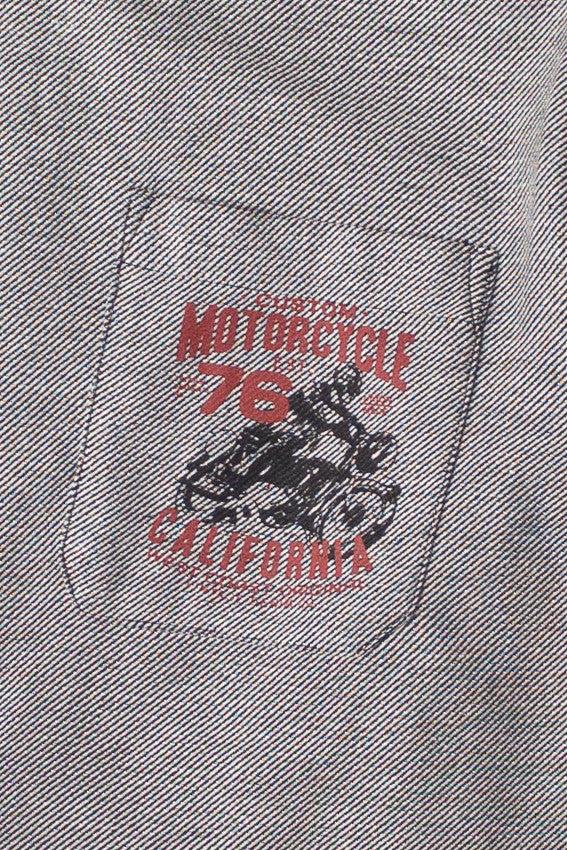 Long Sleeve Motorcycle Button Up Shirt Product Image