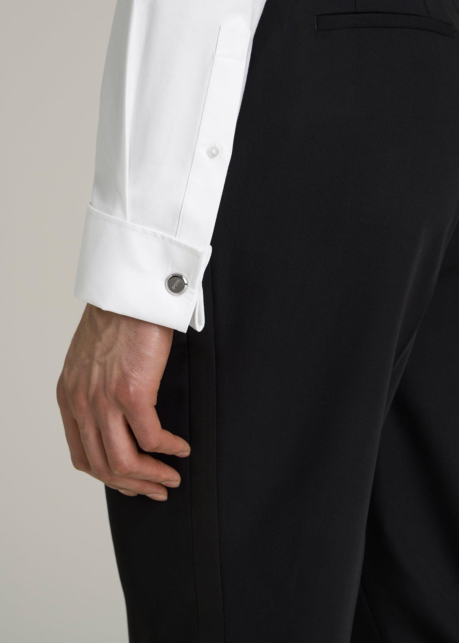 Tuxedo Shirt for Tall Men in White Male Product Image