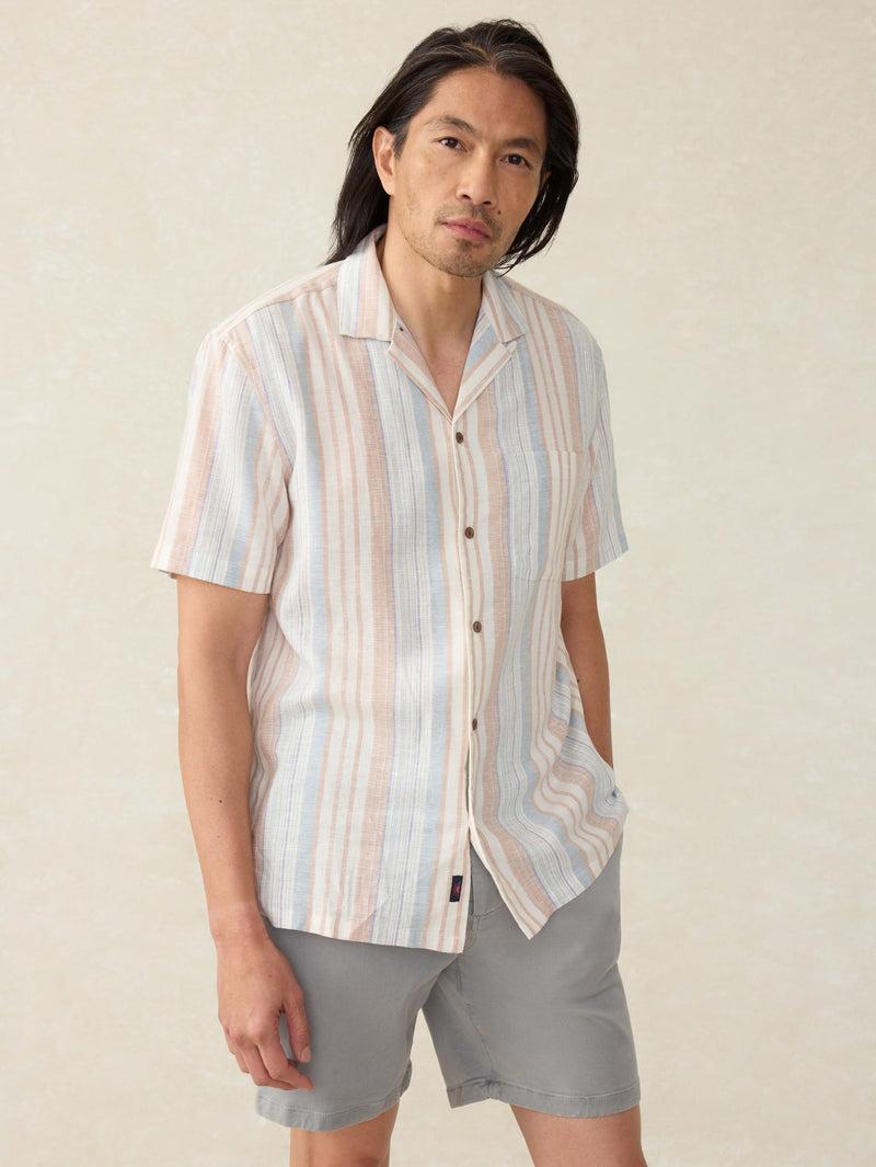Short-Sleeve Breeze Camp Shirt - Golden Beach Stripe Product Image