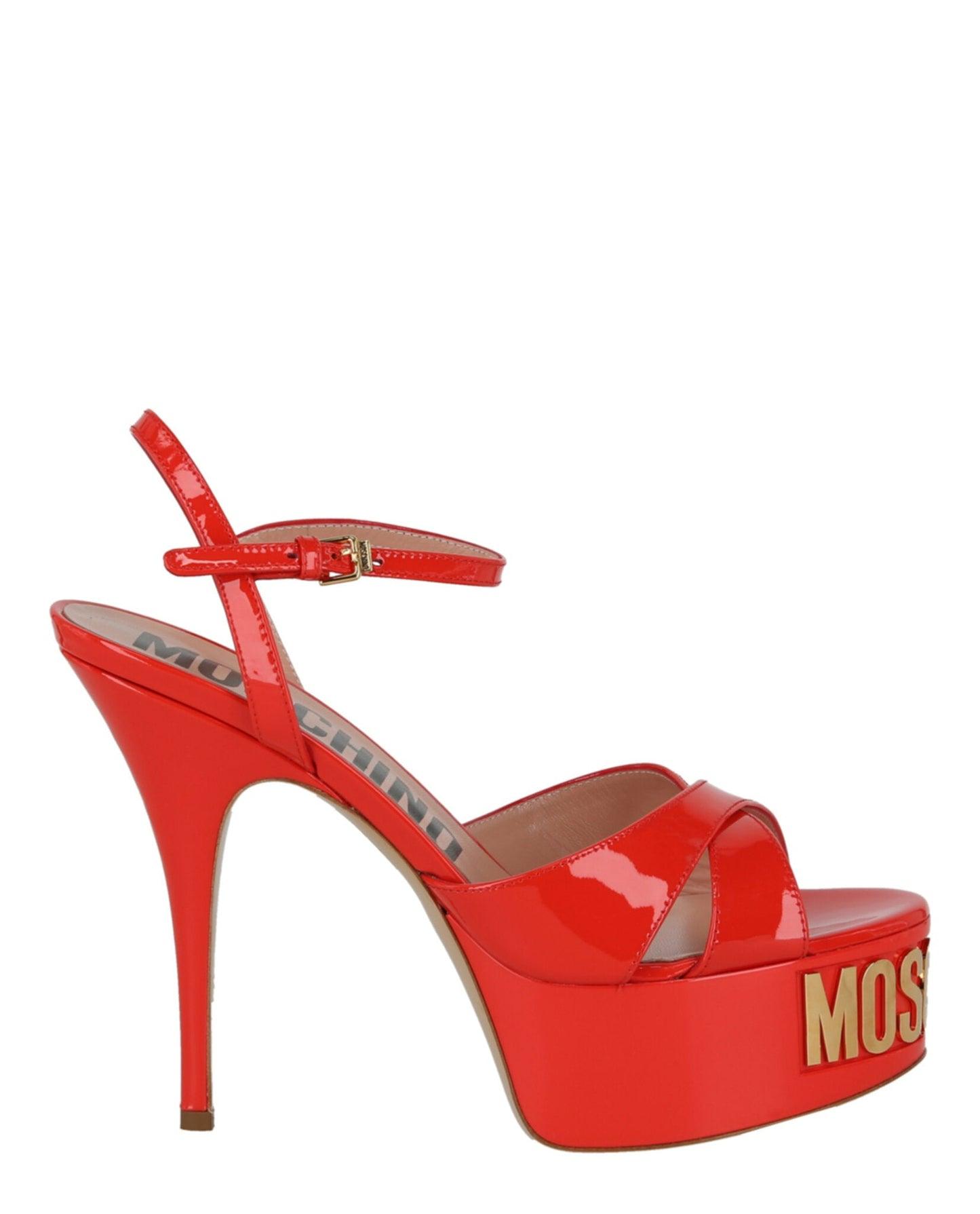 Moschino Logo Plaque Platform Heels Female Product Image