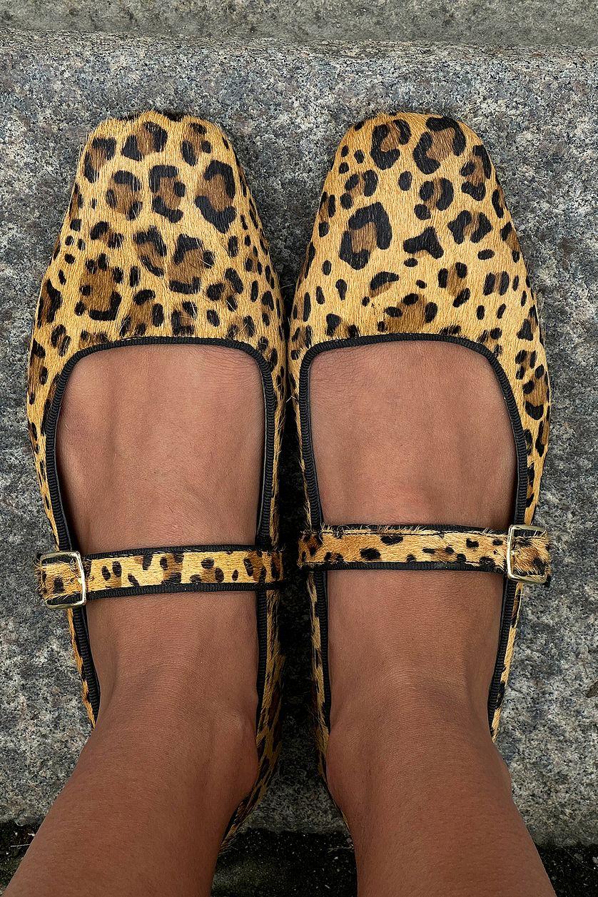 Printed Leather Ballerinas Product Image