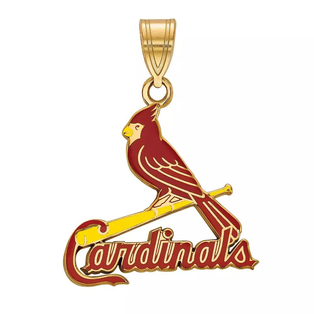 LogoArt Sterling Silver St. Louis Cardinals Large Enameled Pendant, Women's, Size: 25MM, Gold Tone Product Image