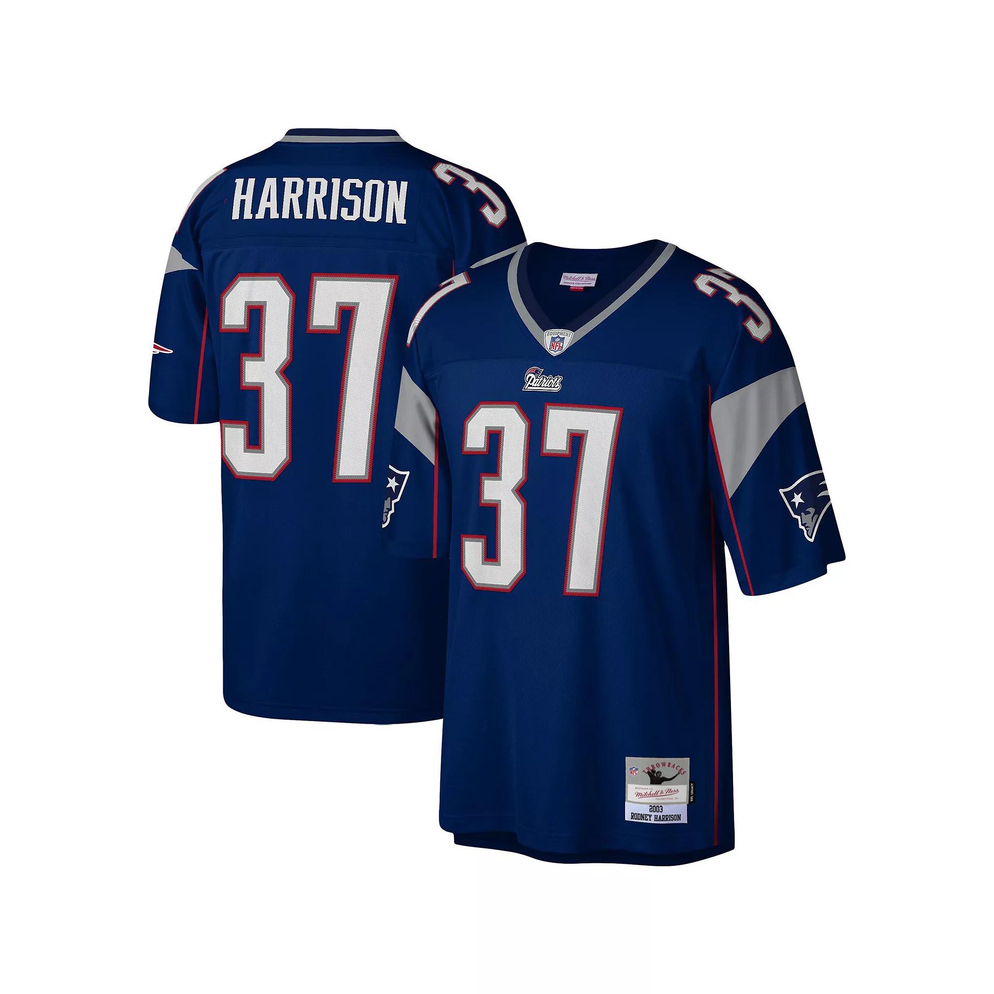Men's Mitchell & Ness Rodney Harrison Navy New England Patriots Legacy Replica Jersey,  Product Image