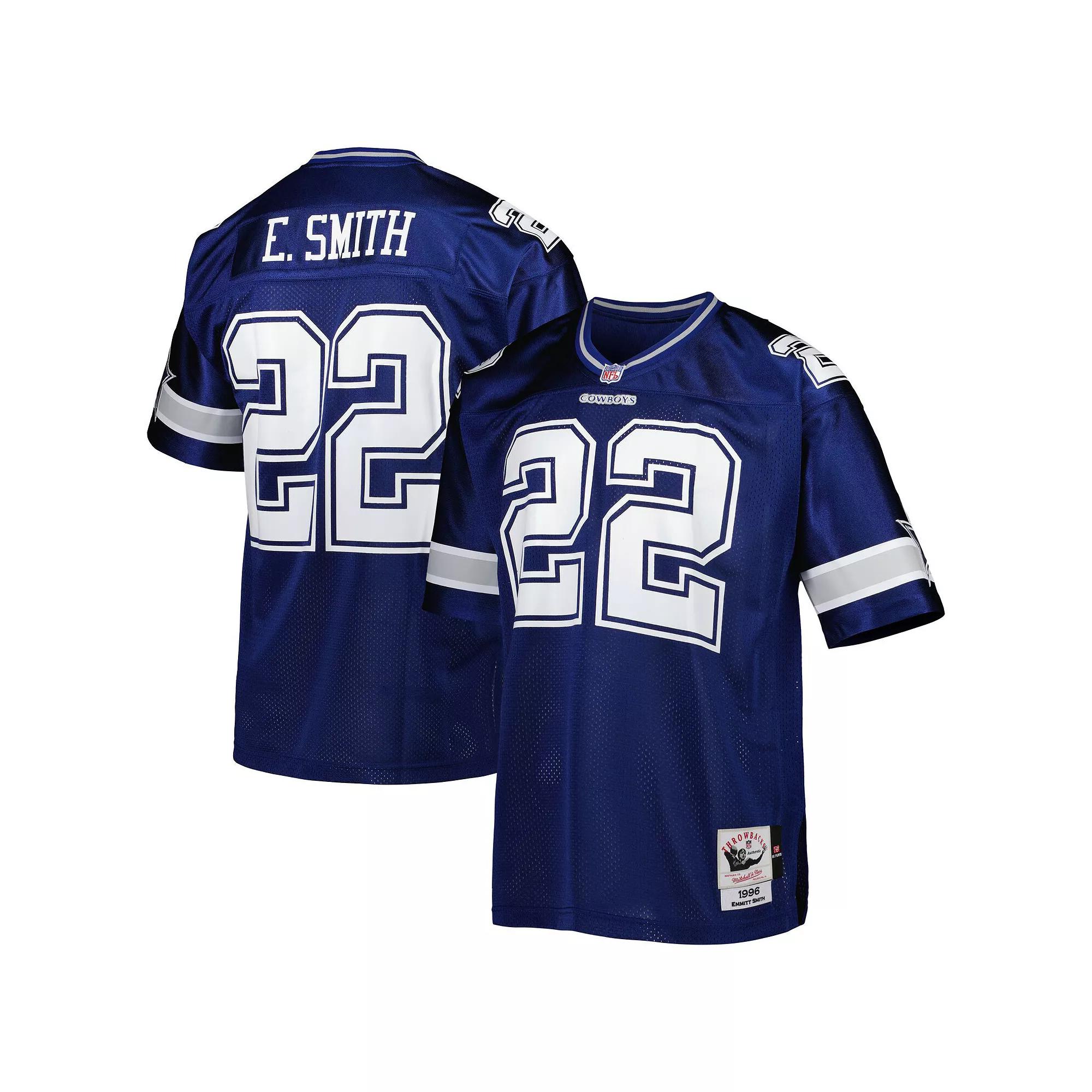 Men's Mitchell & Ness Emmitt Smith Navy Dallas Cowboys 1996 Authentic Throwback Retired Player Jersey, Size: 44, Blue Product Image