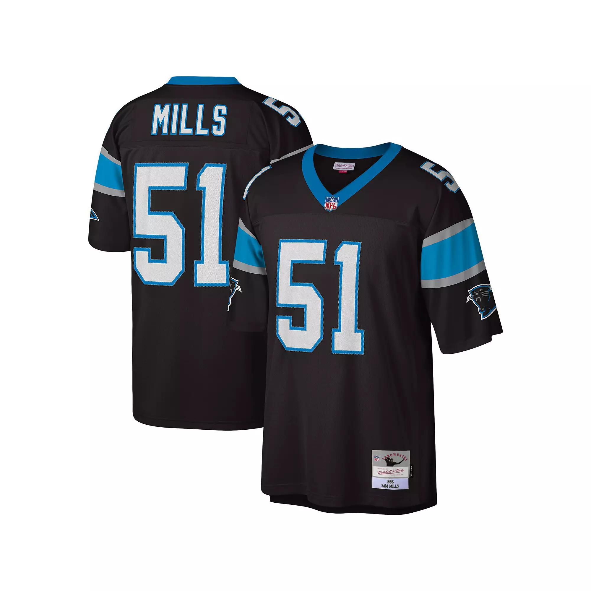 Men's Mitchell & Ness Sam Mills Black Carolina Panthers Legacy Replica Jersey,  Product Image