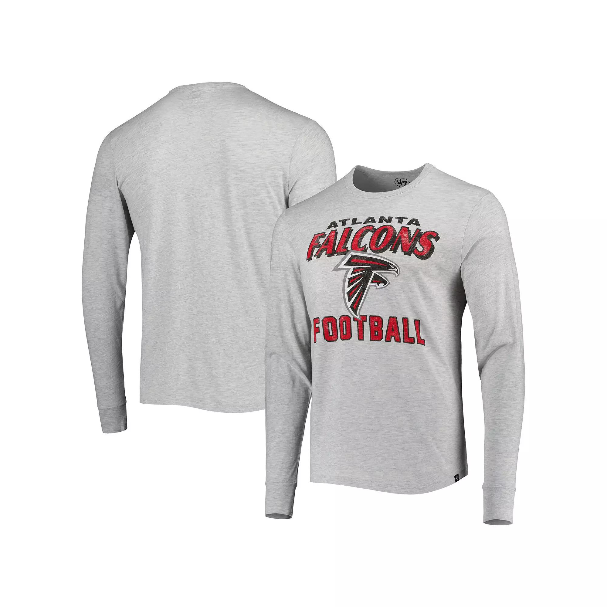 Men's '47 Heathered Gray Atlanta Falcons Dozer Franklin Long Sleeve T-Shirt,  Product Image