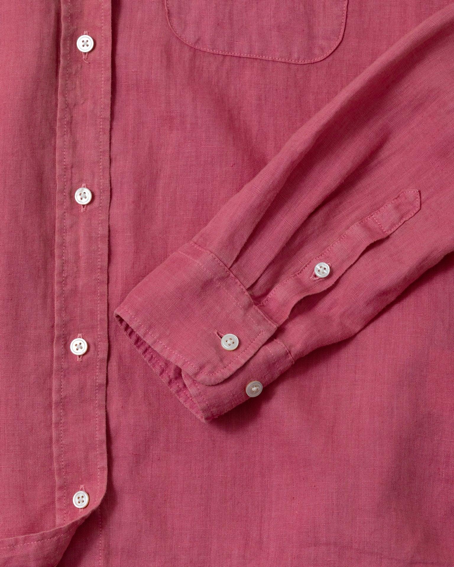 Women's Garment Dyed Linen Shirt in Faded Red Product Image
