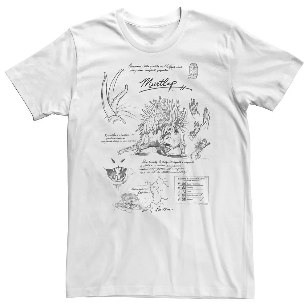 Big & Tall Fantastic Beasts - Grindelwald Murtlap Study Notebook Sketch Tee, Men's,  Product Image