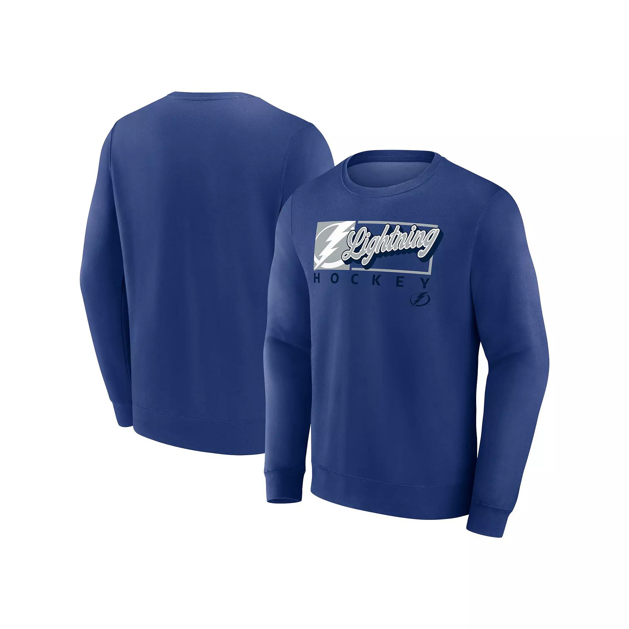 Men's Fanatics Blue Tampa Bay Lightning Focus Fleece Pullover Sweatshirt,  Product Image