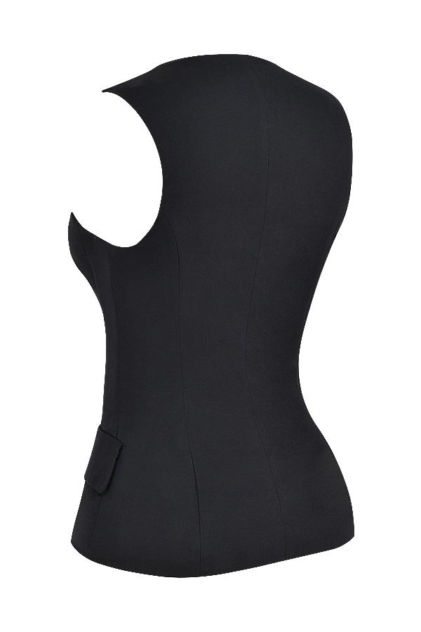 Juliet  black sleeveless tuxedo top Product Image