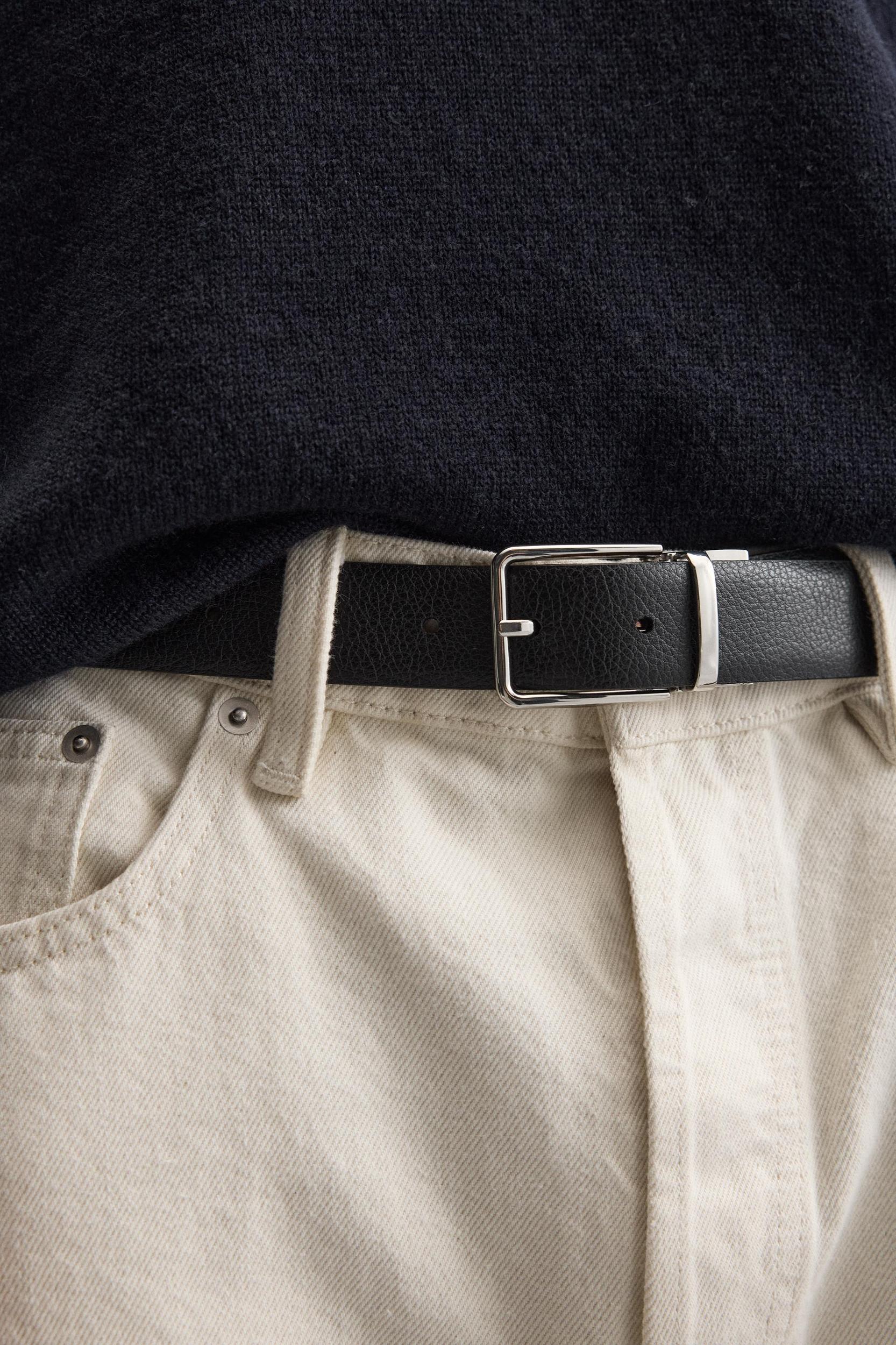 REVERSIBLE CONTRAST LEATHER BELT Product Image