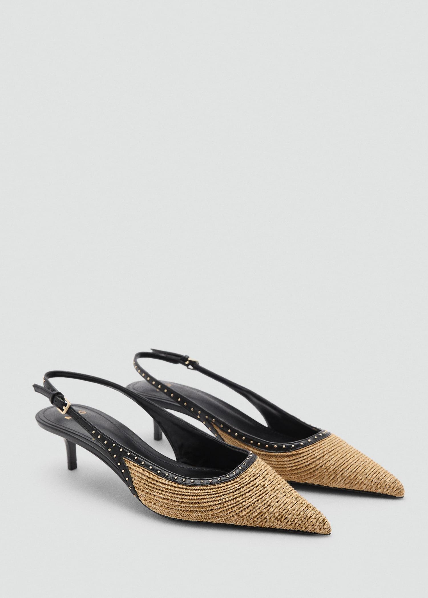Natural fiber kitten-heel shoes - Women | MANGO USA Product Image