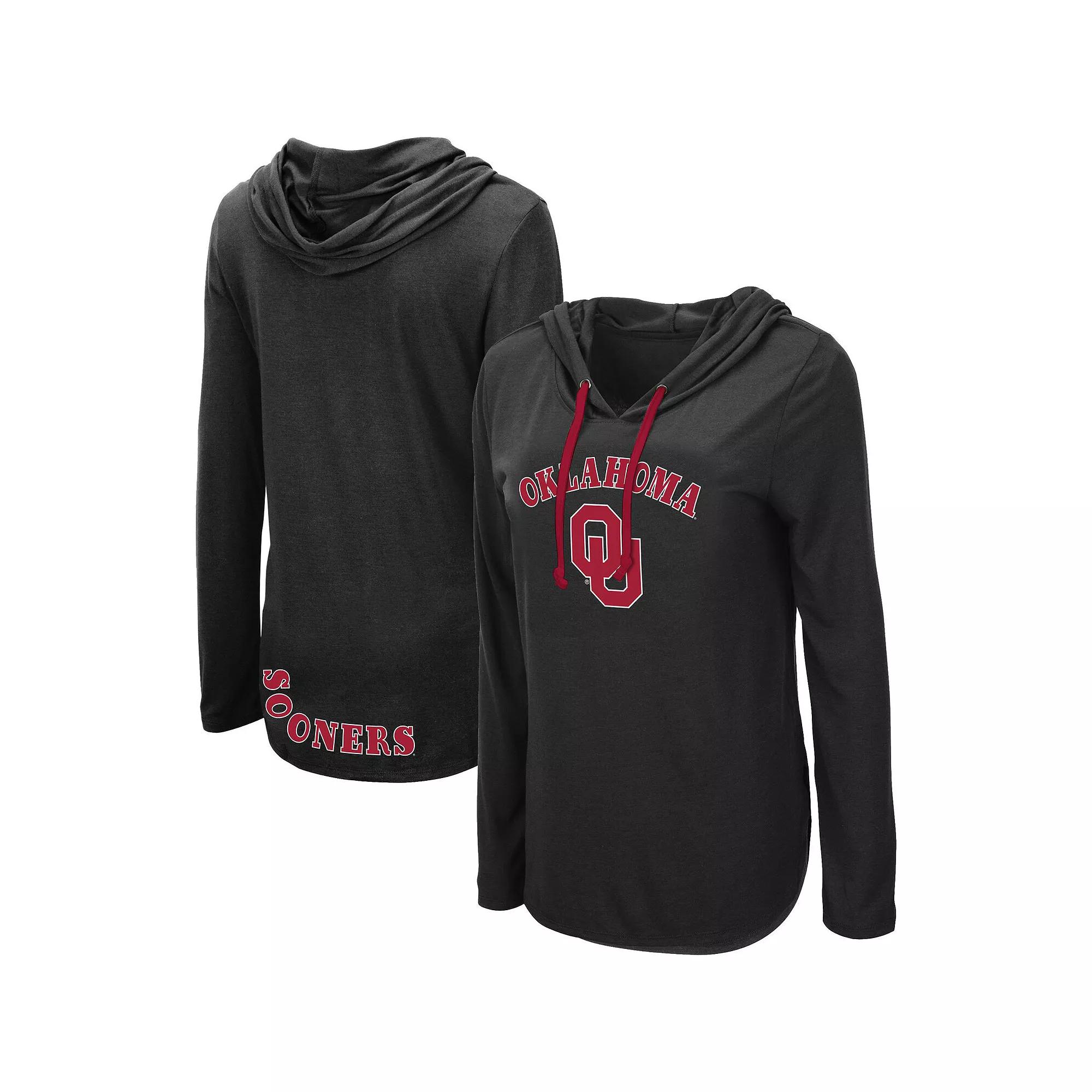 Women's Colosseum Black Oklahoma Sooners My Lover Long Sleeve Hoodie T-Shirt,  Product Image