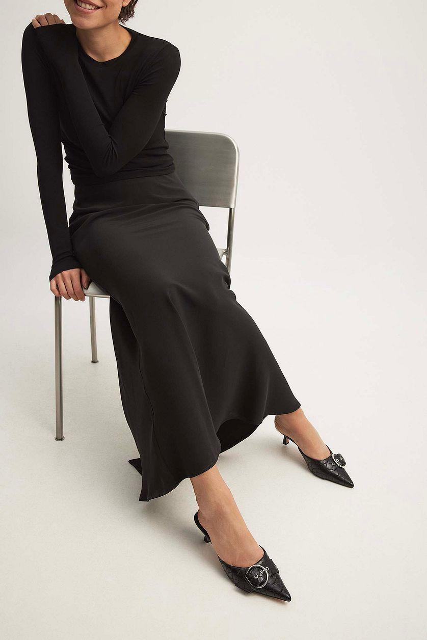 Fitted Slit Maxi Skirt Product Image